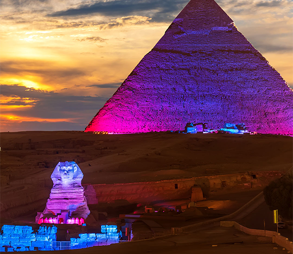 Sunset Camel Tour with Sound and Light Show at Pyramids of Giza